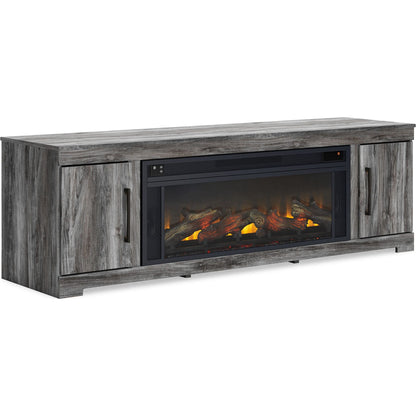 Meuble TV Baystorm avec cheminée - Gris