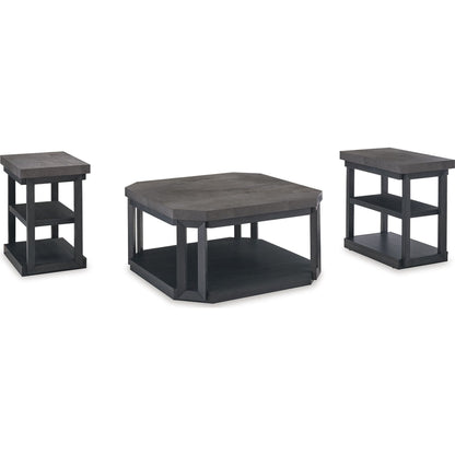 Lot de 3 tables Bonilane - Noir/Gris