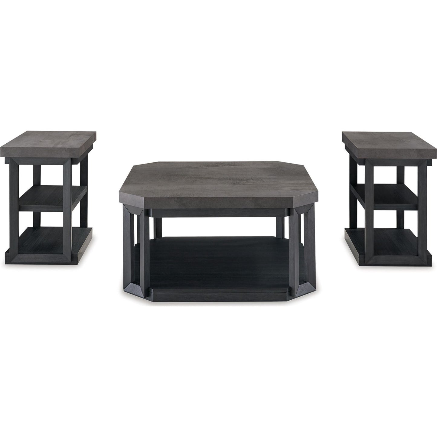 Lot de 3 tables Bonilane - Noir/Gris