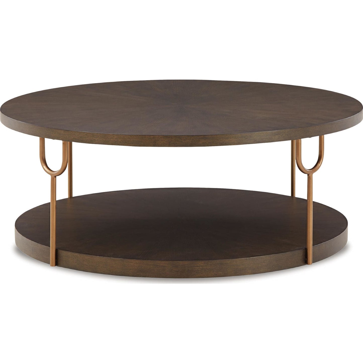 Table basse Brazburn - Finition marron foncé/doré