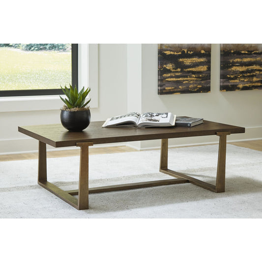 Table basse Balintmore - Finition marron/doré
