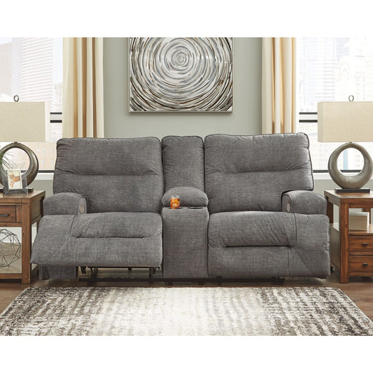 Causeuse inclinable électrique Coombs avec console - Anthracite