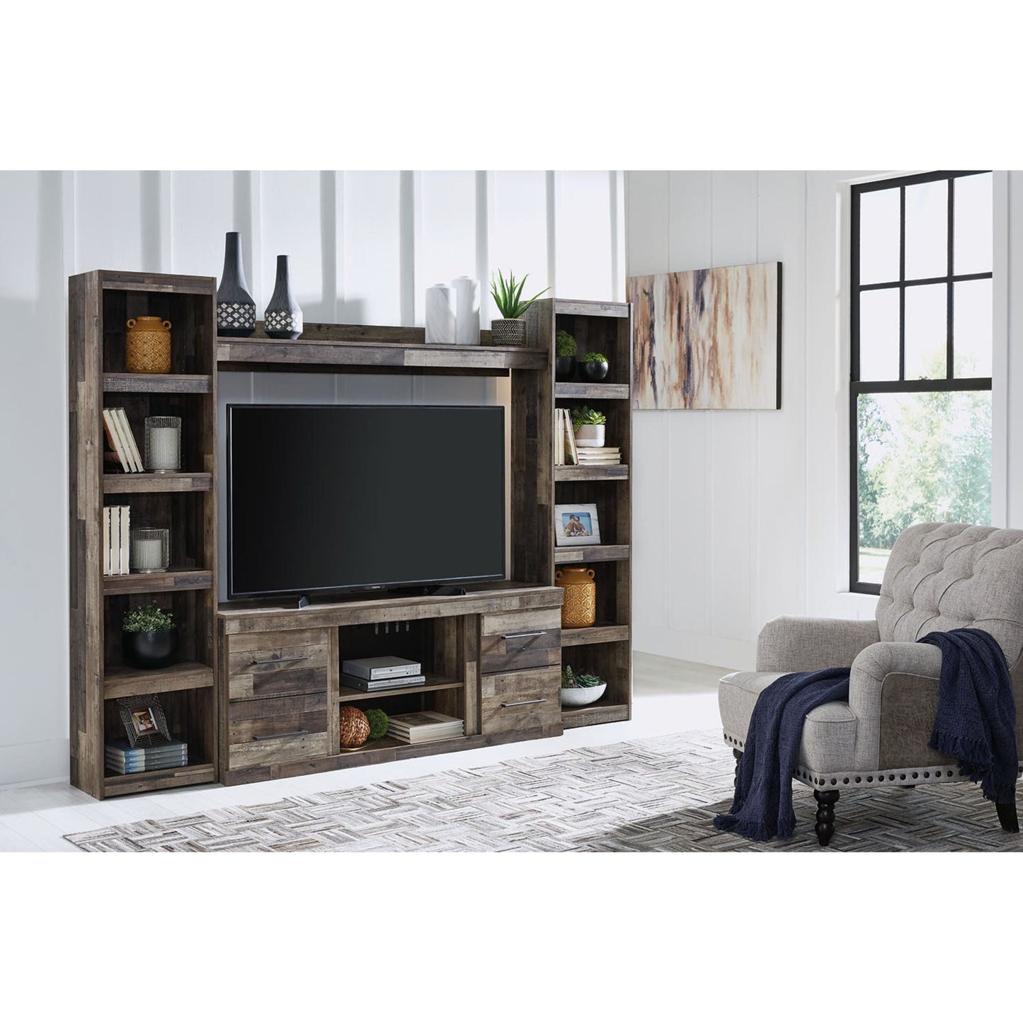 Meuble de divertissement Derekson 4 pièces - Gris multicolore