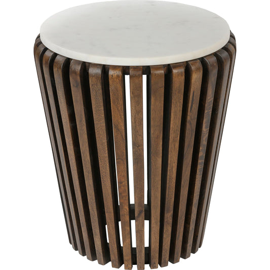 Table d'appoint Alisha - Marbre blanc/marron