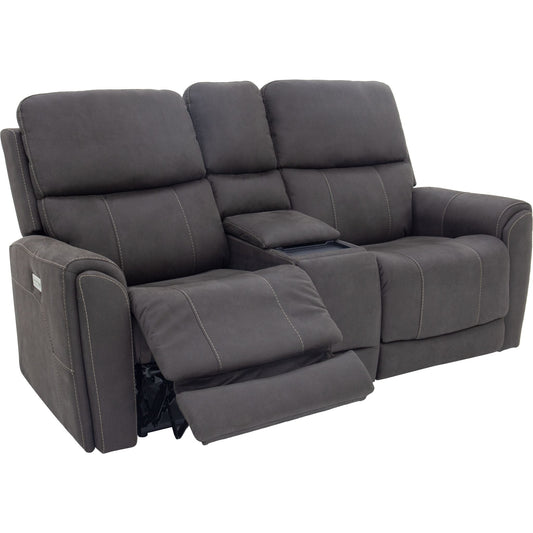 Causeuse inclinable électrique Damon avec console électrique - Gris acier délavé