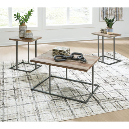 Tables Albreane (lot de 3) - Brun grisâtre/noir