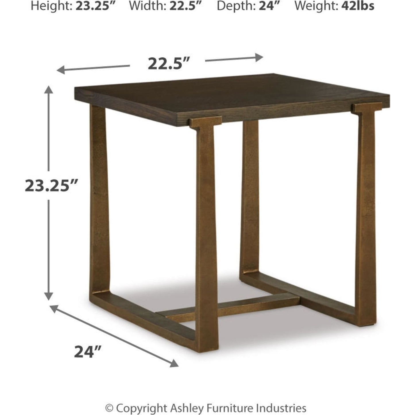 Table d'appoint Balintmore - Finition marron/doré