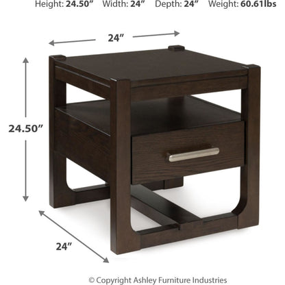 Table d'appoint Breckington - Marron foncé