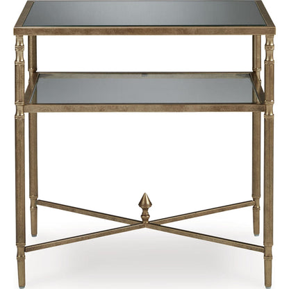 Table d'appoint Cloverty - Finition or vieilli