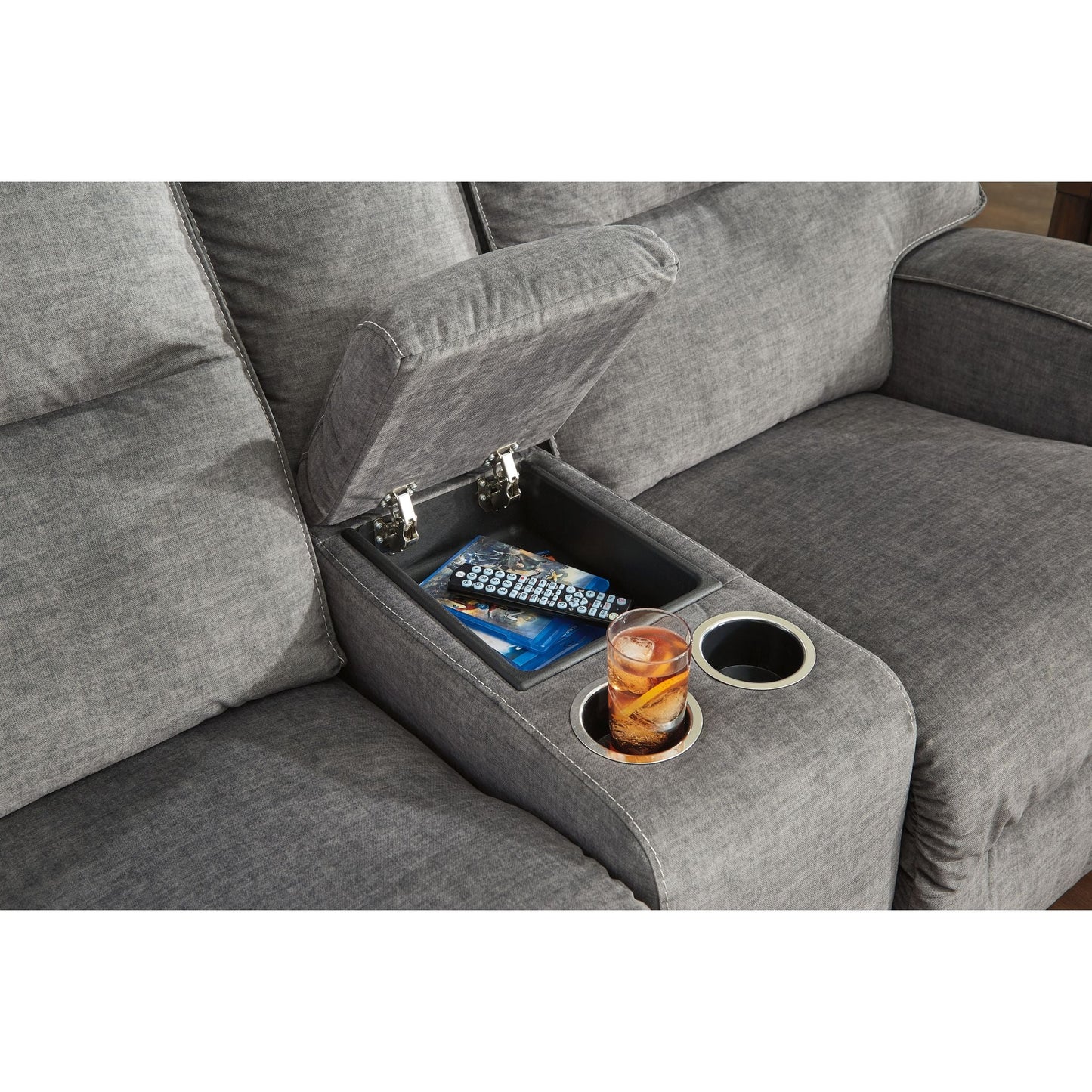 Causeuse inclinable électrique Coombs avec console - Anthracite