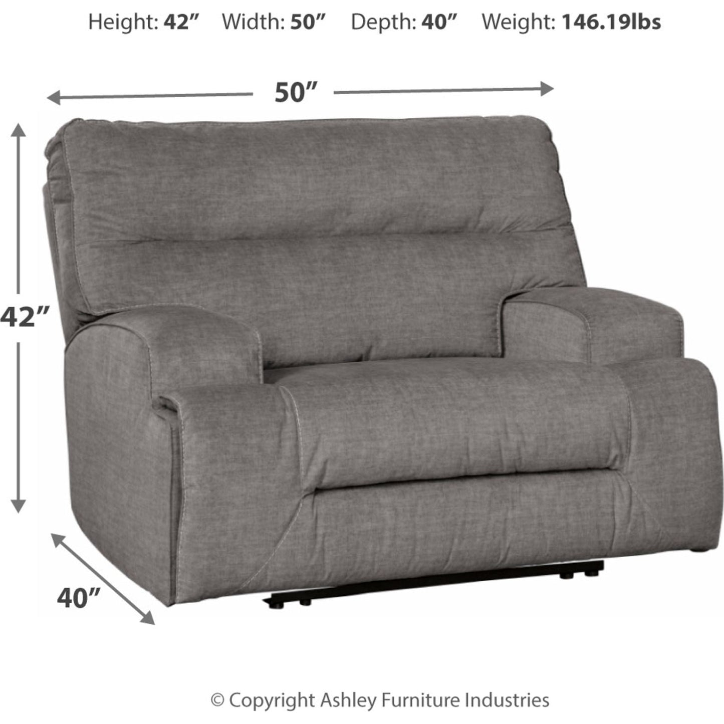 Fauteuil inclinable Coombs à siège large - Anthracite